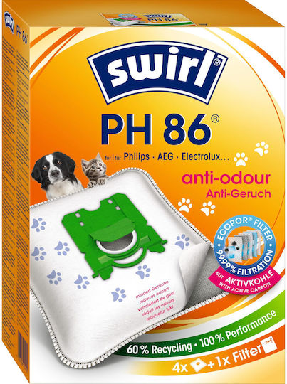 Swirl PH86 (5 броя) Торби за прахосмукачка 5бр Съвместима с прахосмукачка AEG / Electrolux / Philips