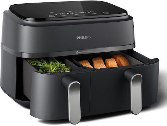 Philips 3000 Series Еър Фрайър с Двойна Подвижна Кошница 9л Черен