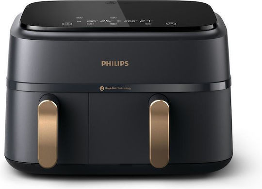 Philips 3000 Series Еър Фрайър с Двойна Подвижна Кошница 9л Черен