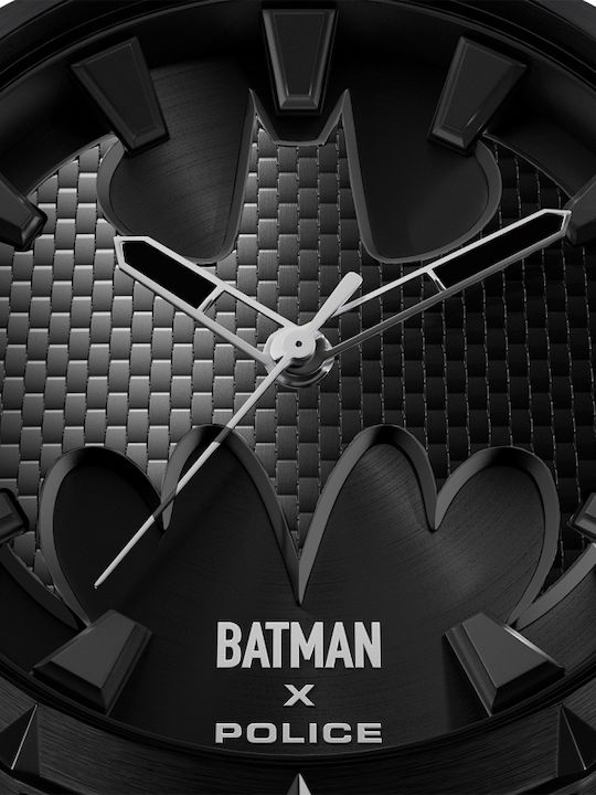 Police Edition Men's Watch 45mm Battery with Black Leather Strap