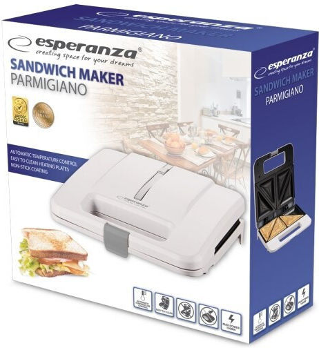 Esperanza Sandwich Maker for for 2 Sandwiches Sandwiches 1000W White