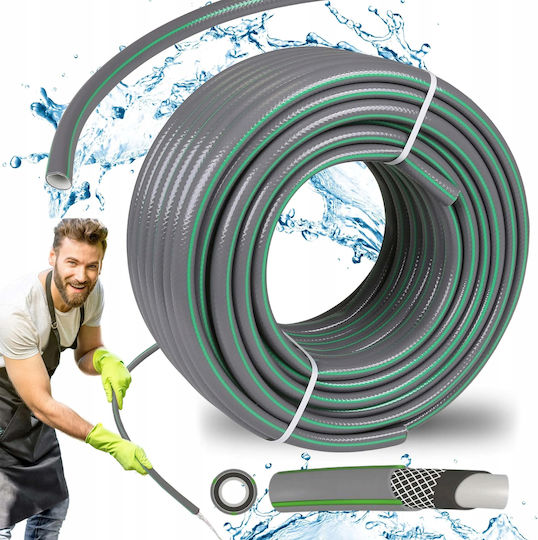 Furtun de grădină premium ranforsat, diametru 1/2", 30 m, protecție UV, presiune 8 bari, 4 straturi