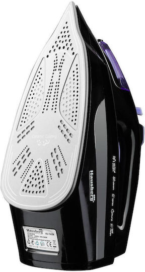 Hausberg Fier de Călcat cu Aburi 2300W cu Talpă Ceramică și Debit Continu de Abur 18g/min