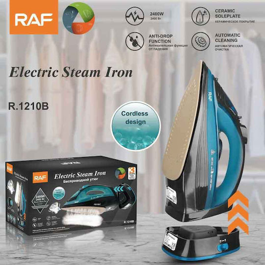 Raf R.1210b Σίδερο Ατμού 2400W με Αντικολλητική Πλάκα Γαλάζιο
