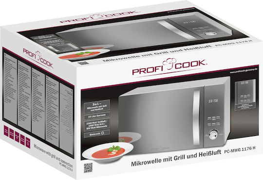 Profi Cook PC-MWG 1176 H Microwave Oven with Grill 23lt Inox