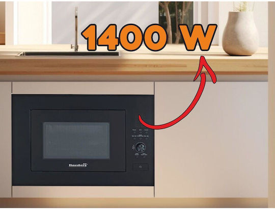 Hausberg HB-8070NG Εντοιχιζόμενος Φούρνος Μικροκυμάτων με Grill 25lt Μαύρος