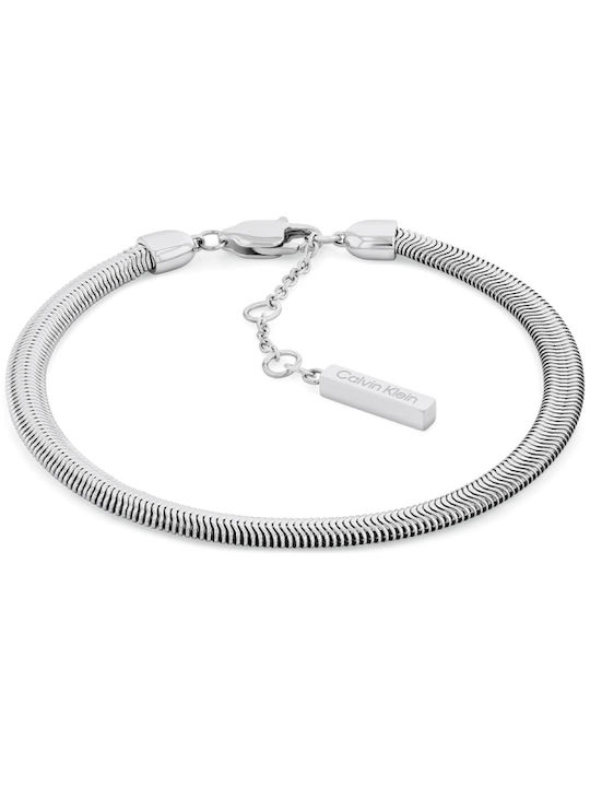 Calvin Klein Γυναικείο Σετ Βραχιόλια από Ατσάλι με Ζιργκόν 17cm