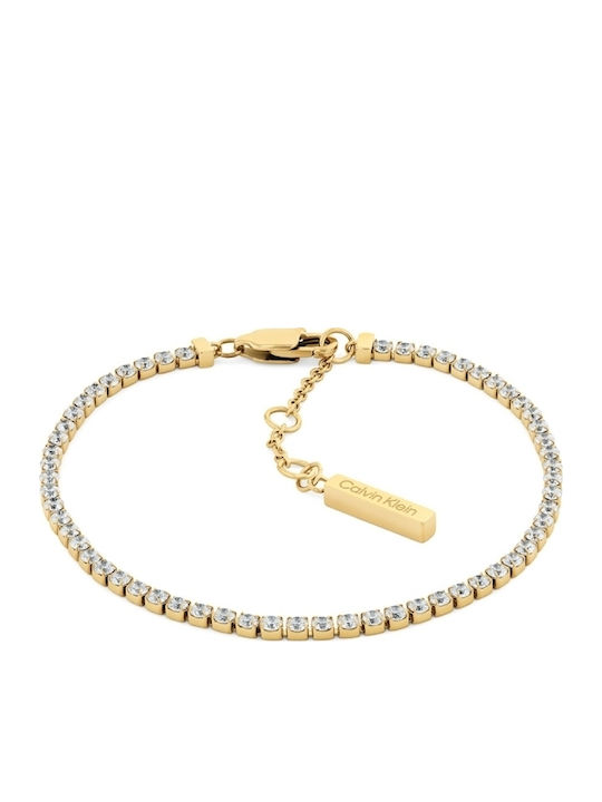 Calvin Klein Women's Set Bracelets Made of Gold Plated Steel with Zircon 17cm