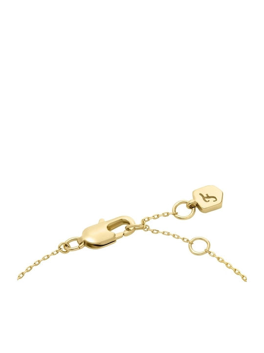 Fossil Women's Gold Plated Bracelet with Zircon 19cm