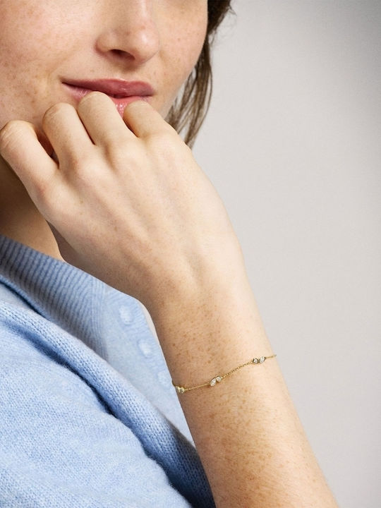 Fossil Women's Gold Plated Bracelet with Zircon 19cm