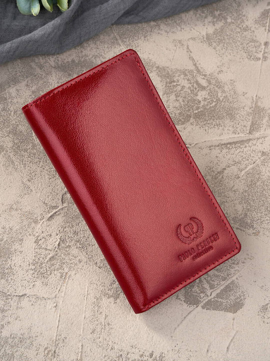 Small Leather Women's Wallet Classic with RFID Red