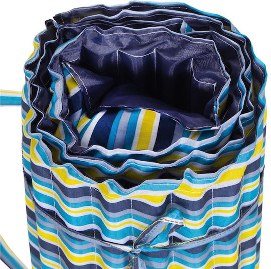 Foldable Beach Mattress Foam Ultra-light Pillow Carrying Handle 60x180cm Blue Yellow