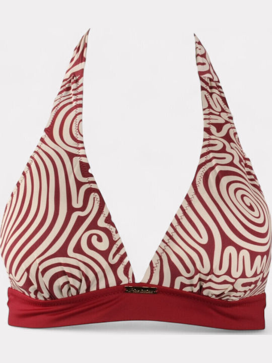 Set Bikini mit Abnehmbarer Verstärkung Burgundisch-Beige