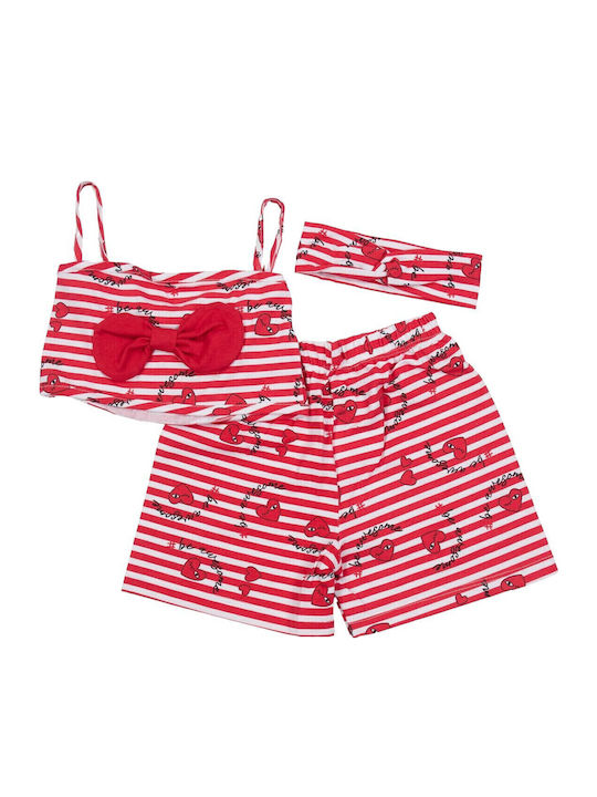 Kinder-Set mit Shorts Sommer 3Stück Red