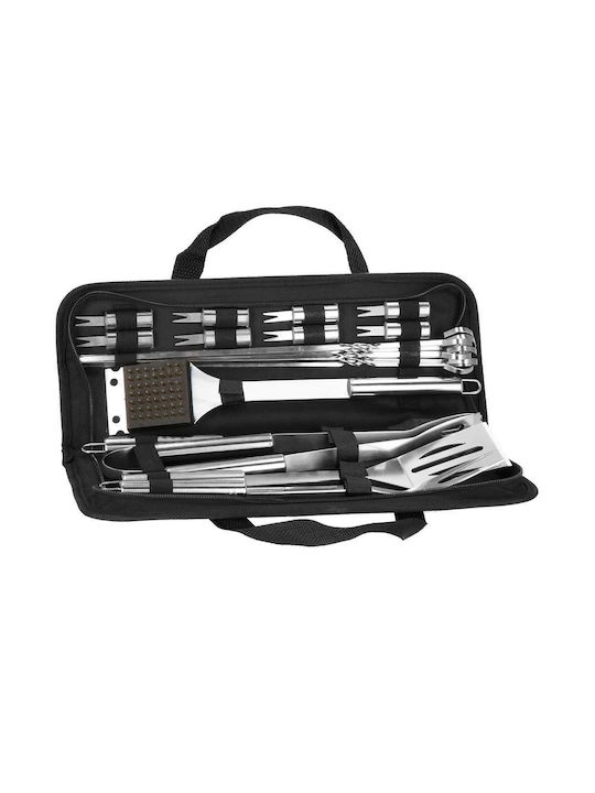20-piece Stainless Steel Bbq Accessory Set Including Brush Carrying Case