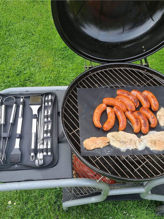 20-piece Stainless Steel Bbq Accessory Set Including Brush Carrying Case