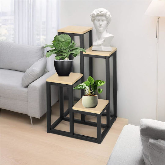 Blumentopfständer Metall Beige 34cmx34cmx68cmcm.