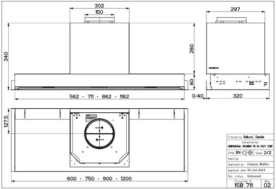 Faber In-Nova Zero Drip A60/2 Μηχανισμός Απορρόφησης 60cm Γκρι