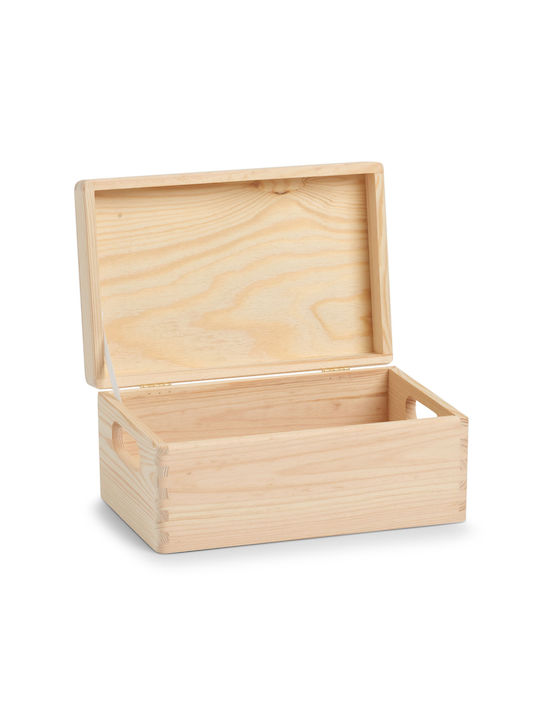 Wooden Storage Box with Lid Beige 30x20x15cm 1pcs