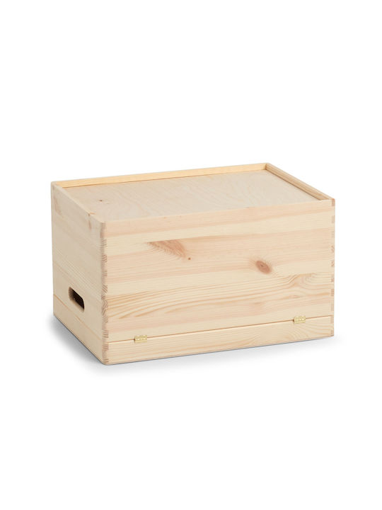 Ξύλινο Κουτί Αποθήκευσης με Καπάκι Μπεζ 40x30x23cm