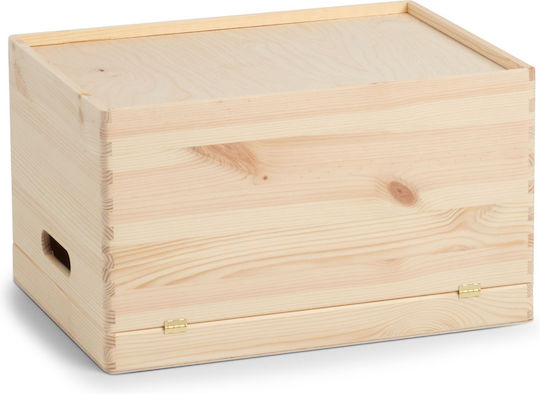 Hölzernes Aufbewahrungsbox mit Deckel Beige 40x30x23cm 1Stück
