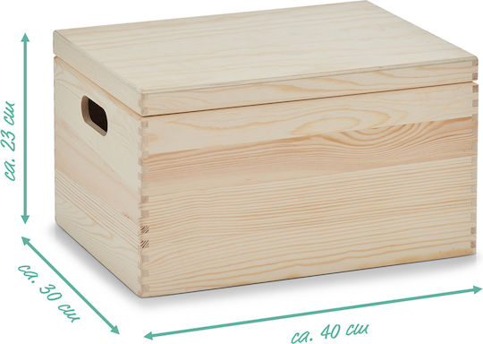 Hölzernes Aufbewahrungsbox mit Deckel Beige 40x30x23cm 1Stück