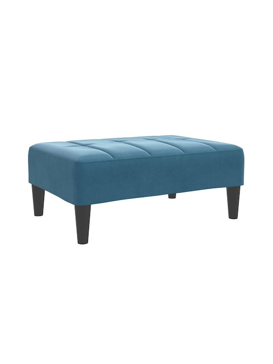 Stool Footstool Upholstered with Velvet Blue 77x55x31cm