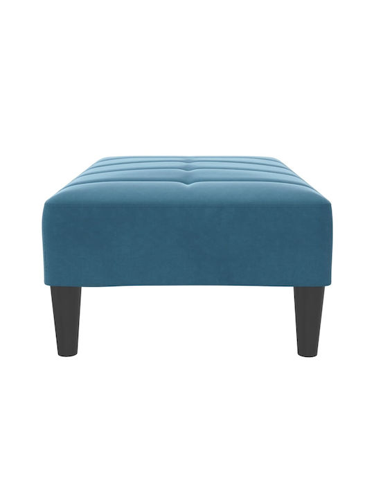 Stool Footstool Upholstered with Velvet Blue 77x55x31cm