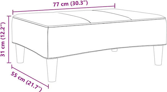 Υποπόδιο Επενδυμένο με Βελούδο Μπλε 77x55x31εκ.