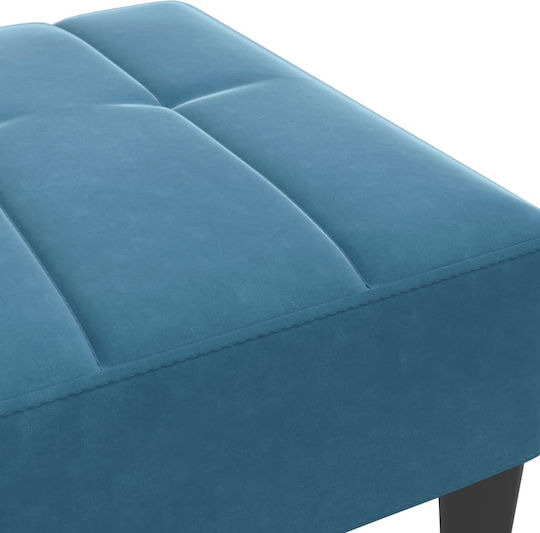 Stool Footstool Upholstered with Velvet Blue 77x55x31cm