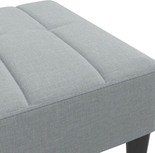 Stoff Fußhocker Hellgrau 77x55x31cm
