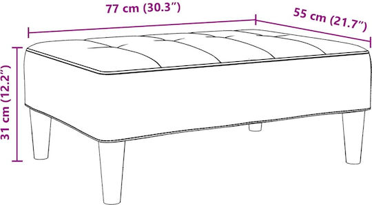 Stool Footstool Upholstered with Velvet Blue 77x55x31cm