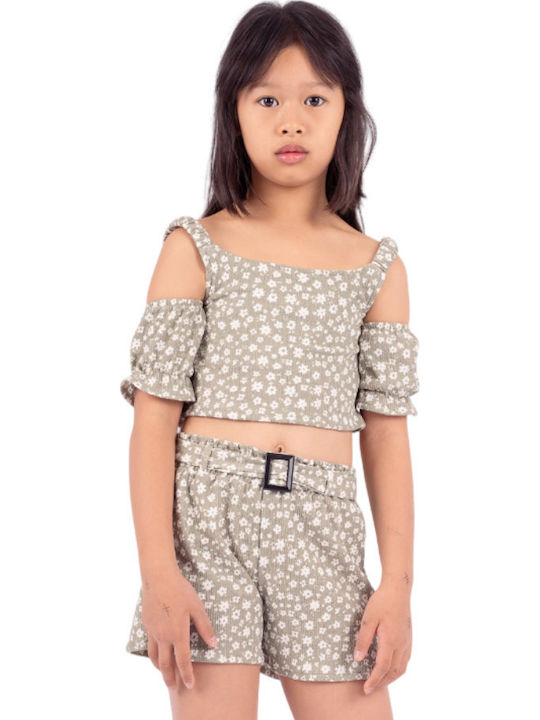 Kids' Set with Shorts Summer 2pcs Olive