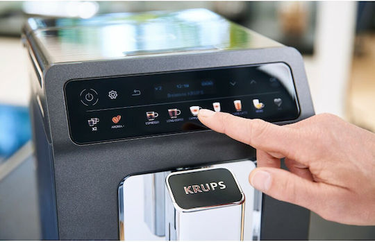 Krups Evidence One Αυτόματη Μηχανή Espresso 1450W Πίεσης 15bar με Μύλο Άλεσης Γκρι EA895E10