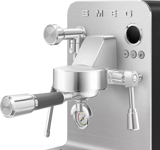 Smeg Μηχανή Espresso 1650W Πίεσης 15bar Μαύρη EMC02BLMEU