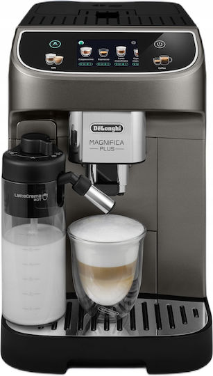 De'Longhi Magnifica Plus Automatic Espresso Coffee Machine 1450W Pressure 15bar for Cappuccino with Grinder Grey ECAM 320.70