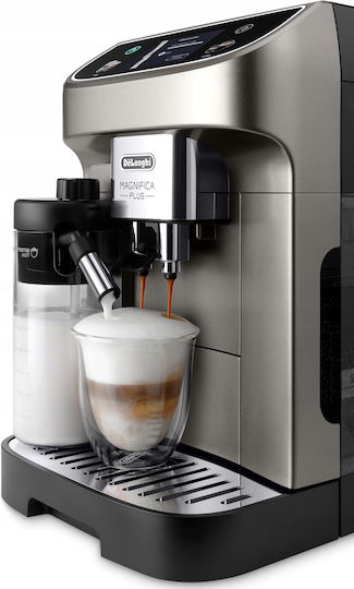 De'Longhi Magnifica Plus Automatic Espresso Coffee Machine 1450W Pressure 15bar for Cappuccino with Grinder Grey ECAM 320.70
