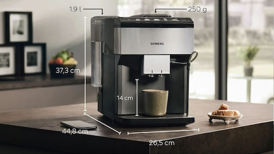 Siemens Eq.500 Automatic Espresso Coffee Machine 1500W Pressure 15bar for Cappuccino with Grinder and Wi-Fi Black TP516DX3