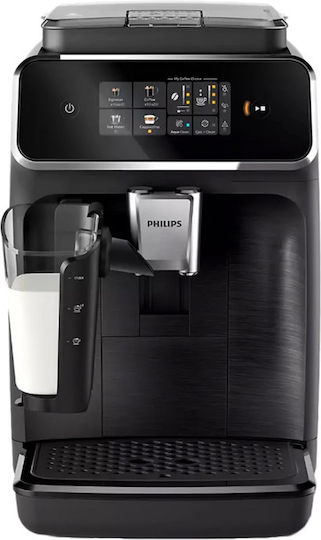 Philips Series 2300 Αυτόματη Μηχανή Espresso 1500W Πίεσης 15bar με Μύλο Άλεσης Μαύρη EP2330/10