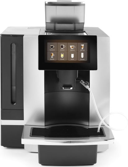 Hendi Automatic Espresso Machine 2700W Pressure 5bar for Cappuccino with Grinder Silver 208540