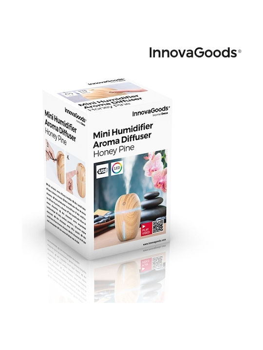 InnovaGoods LED Устройство за ароматерапия Ултразвуков Honey Pine Бежов 180мл V0101197
