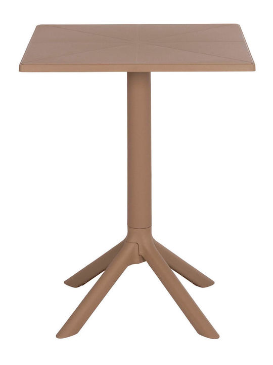 Garten- und Terrassentisch Verpflegung für Kleine Außenbereiche aus Polypropylen Zusammenklappbar Terrin Cappuccino 60.5x60.5x75cm