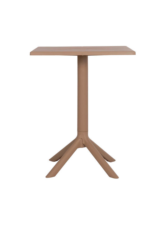 Garten- und Terrassentisch Verpflegung für Kleine Außenbereiche aus Polypropylen Zusammenklappbar Terrin Cappuccino 60.5x60.5x75cm