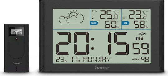 Hama Wetterstation Sylt Mit Außensensor Funk Schwarz 222216