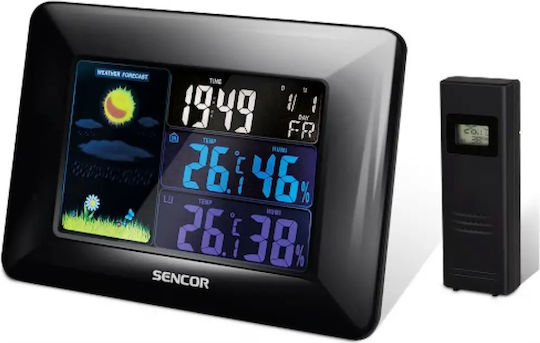 Sencor SWS 4250 SWS 4250 Drahtlos Wetterstation Digital Tischplatte / Wandmontiert Schwarz