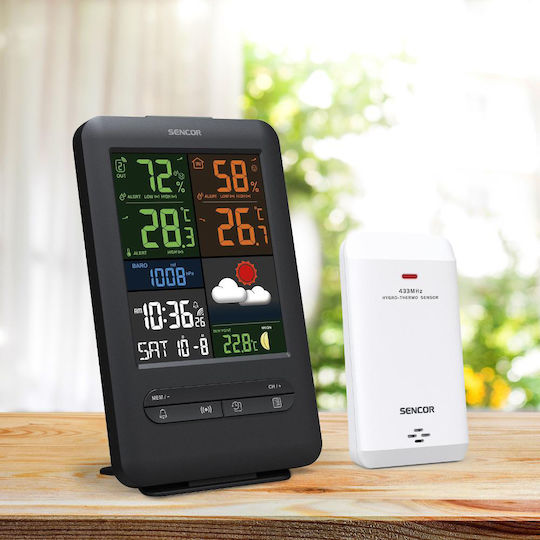 Sencor SWS 7300 Ασύρματος Μετεωρολογικός Σταθμός Ψηφιακός Επιτραπέζιος Μαύρος