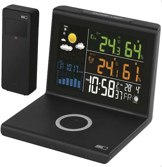 Wetterstation Schwarzer Farbbildschirm Drahtloser Sensor E8647 Emos E8647 Schwarz