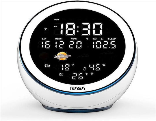 NASA SB6705 Wireless Stație meteorologică Digital De masă Alb NASA SB6705 Wireless Stație meteorologică Digital De masă Alb