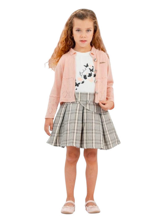 Kids' Set with Skirt Summer 2pcs Plaid
