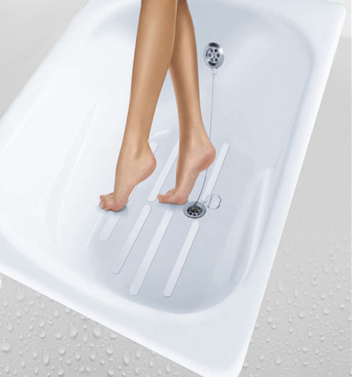 Kleine Wolke Stripes Bathtub Non-slips White 2x25εκ. 6pcs